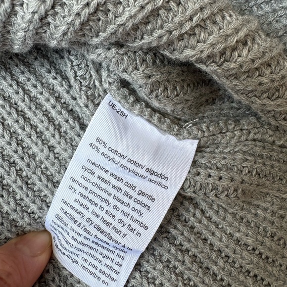 Tommy Hilfiger grey cable knit pullover crewneck cotton sweater, sz XL - Picture 6 of 7